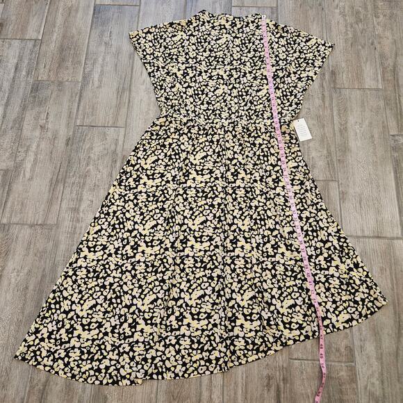 Eloquii Black and Yellow Floral Midi Dress - Picture 3 of 9